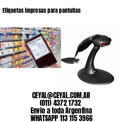 Etiquetas impresas para pantuflas