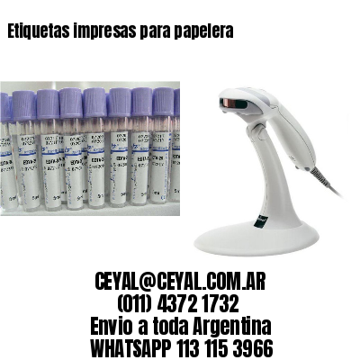 Etiquetas impresas para papelera