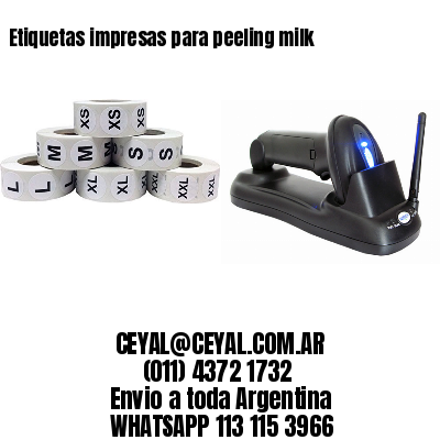 Etiquetas impresas para peeling milk