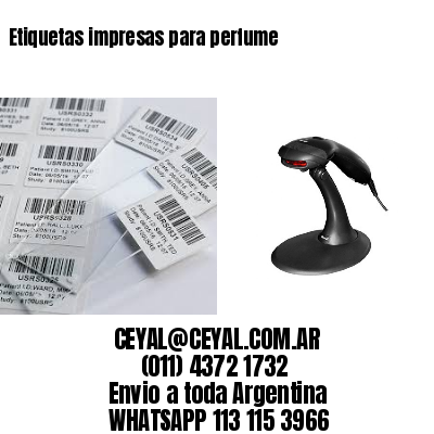 Etiquetas impresas para perfume