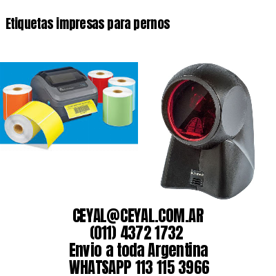 Etiquetas impresas para pernos