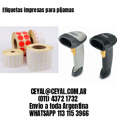 Etiquetas impresas para pijamas