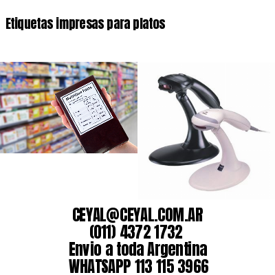 Etiquetas impresas para platos
