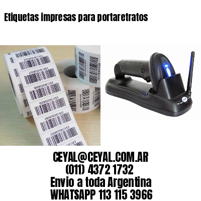 Etiquetas impresas para portaretratos