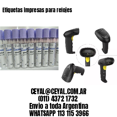 Etiquetas impresas para relojes