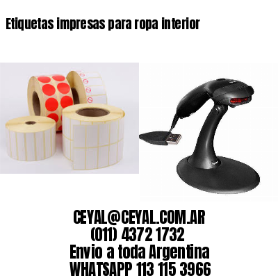 Etiquetas impresas para ropa interior