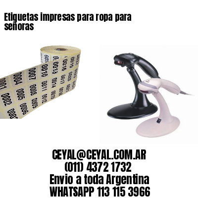 Etiquetas impresas para ropa para señoras