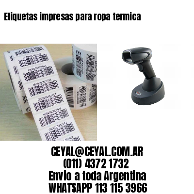 Etiquetas impresas para ropa termica