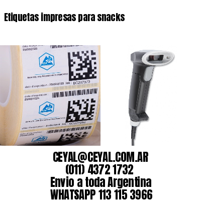 Etiquetas impresas para snacks