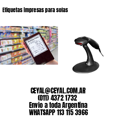 Etiquetas impresas para sofas