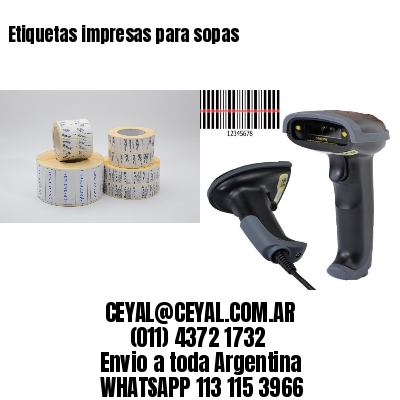 Etiquetas impresas para sopas