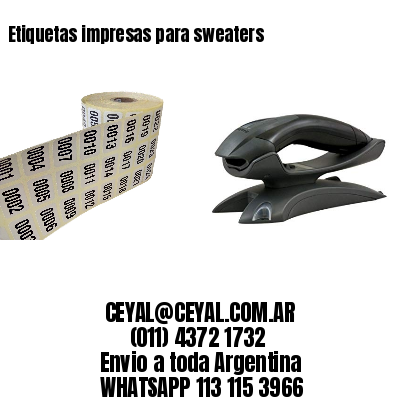 Etiquetas impresas para sweaters