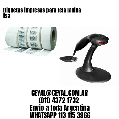 Etiquetas impresas para tela lanilla lisa