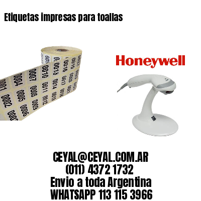 Etiquetas impresas para toallas