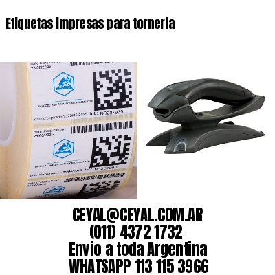 Etiquetas impresas para tornería