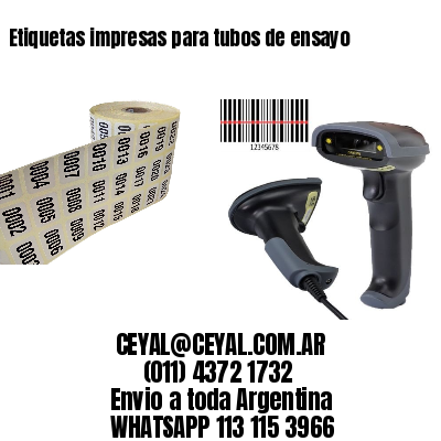 Etiquetas impresas para tubos de ensayo
