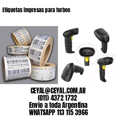 Etiquetas impresas para turbos