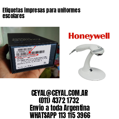 Etiquetas impresas para uniformes escolares