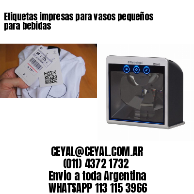 Etiquetas impresas para vasos pequeños para bebidas