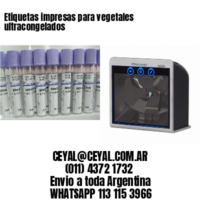 Etiquetas impresas para vegetales ultracongelados