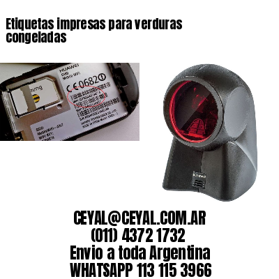 Etiquetas impresas para verduras congeladas