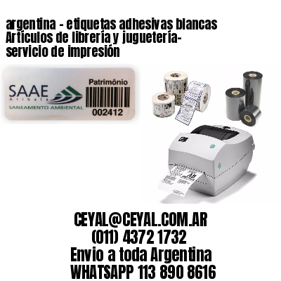 argentina – etiquetas adhesivas blancas Artículos de librería y juguetería- servicio de impresión
