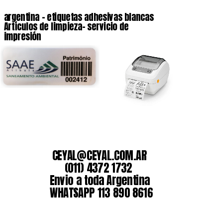 argentina – etiquetas adhesivas blancas Artículos de limpieza- servicio de impresión