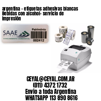 argentina - etiquetas adhesivas blancas Bebidas con alcohol- servicio de impresión
