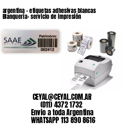 argentina - etiquetas adhesivas blancas Blanquería- servicio de impresión