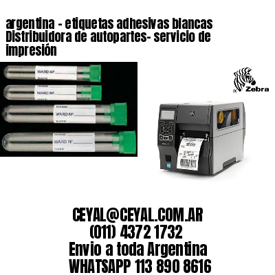 argentina - etiquetas adhesivas blancas Distribuidora de autopartes- servicio de impresión