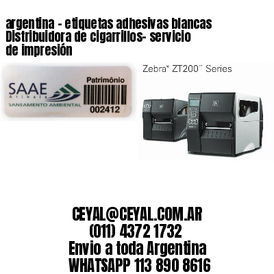 argentina - etiquetas adhesivas blancas Distribuidora de cigarrillos- servicio de impresión