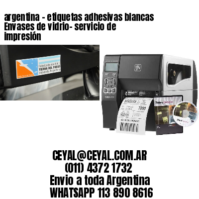 argentina - etiquetas adhesivas blancas Envases de vidrio- servicio de impresión