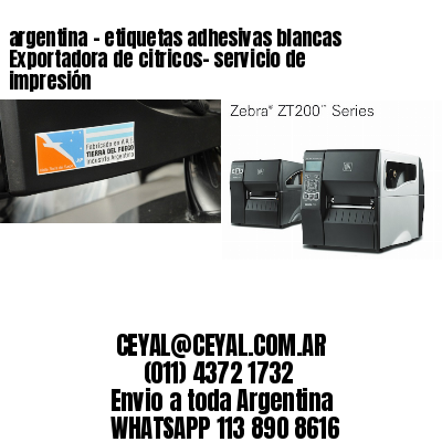 argentina - etiquetas adhesivas blancas Exportadora de citricos- servicio de impresión