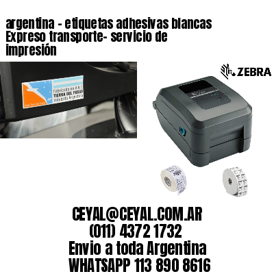 argentina - etiquetas adhesivas blancas Expreso transporte- servicio de impresión