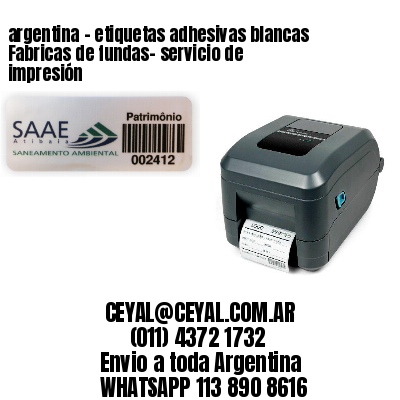 argentina - etiquetas adhesivas blancas Fabricas de fundas- servicio de impresión