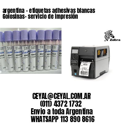 argentina - etiquetas adhesivas blancas Golosinas- servicio de impresión