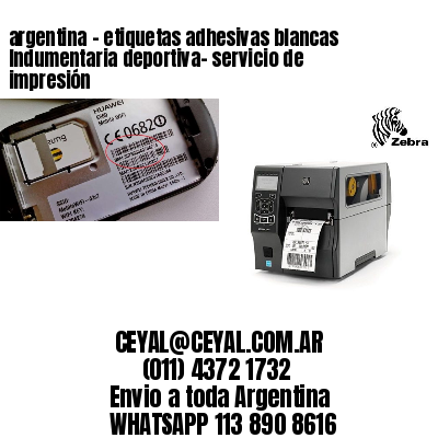 argentina - etiquetas adhesivas blancas Indumentaria deportiva- servicio de impresión