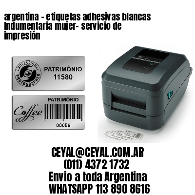 argentina - etiquetas adhesivas blancas Indumentaria mujer- servicio de impresión