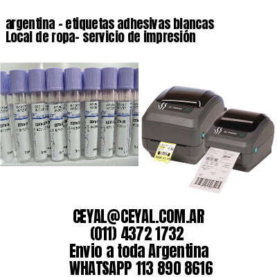 argentina - etiquetas adhesivas blancas Local de ropa- servicio de impresión