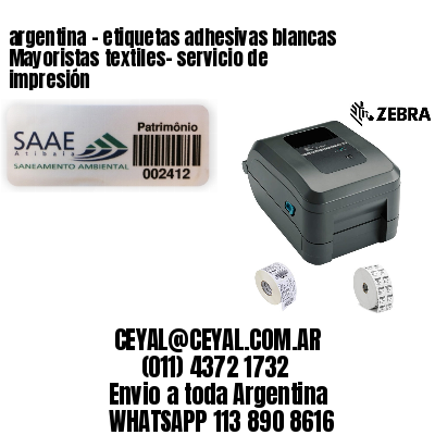 argentina - etiquetas adhesivas blancas Mayoristas textiles- servicio de impresión