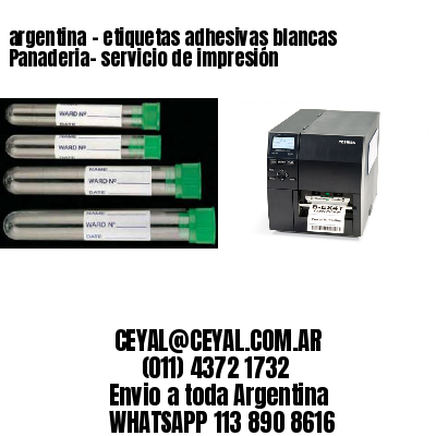 argentina - etiquetas adhesivas blancas Panaderia- servicio de impresión