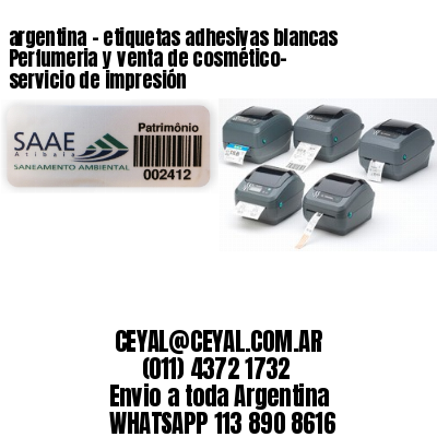 argentina - etiquetas adhesivas blancas Perfumeria y venta de cosmético- servicio de impresión