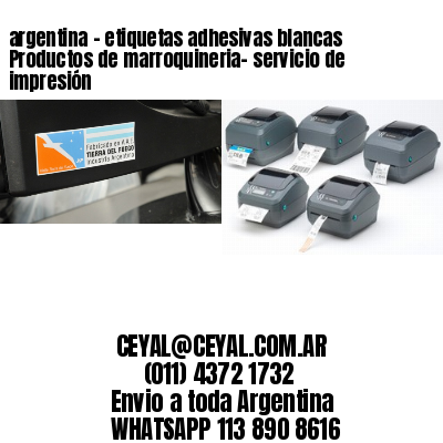 argentina - etiquetas adhesivas blancas Productos de marroquineria- servicio de impresión
