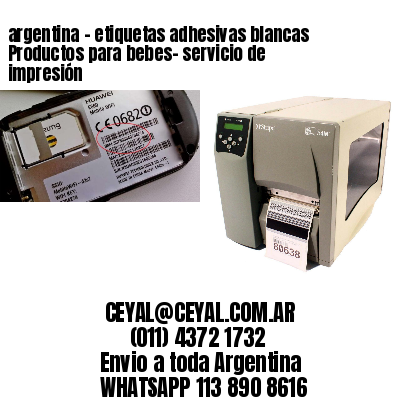argentina - etiquetas adhesivas blancas Productos para bebes- servicio de impresión