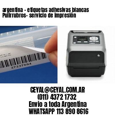 argentina - etiquetas adhesivas blancas Pulirrubros- servicio de impresión