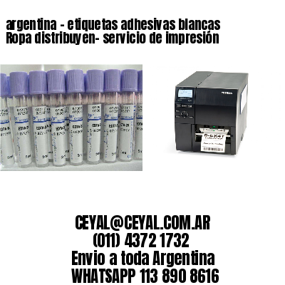 argentina - etiquetas adhesivas blancas Ropa distribuyen- servicio de impresión
