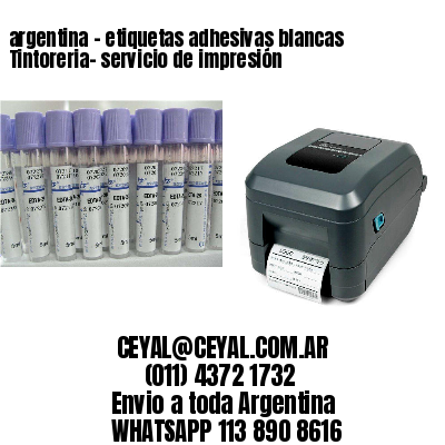 argentina - etiquetas adhesivas blancas Tintoreria- servicio de impresión