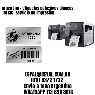 argentina - etiquetas adhesivas blancas Tortas- servicio de impresión