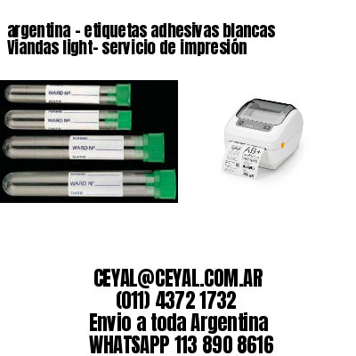 argentina - etiquetas adhesivas blancas Viandas light- servicio de impresión