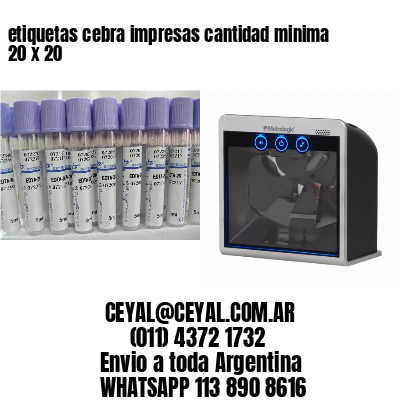 etiquetas cebra impresas cantidad minima 20 x 20